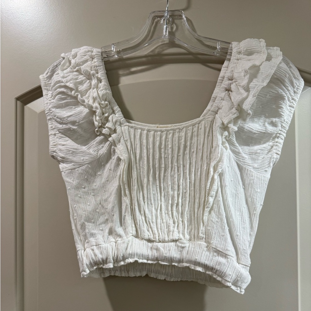 Surf Gypsy White Ruffled Women's Top small